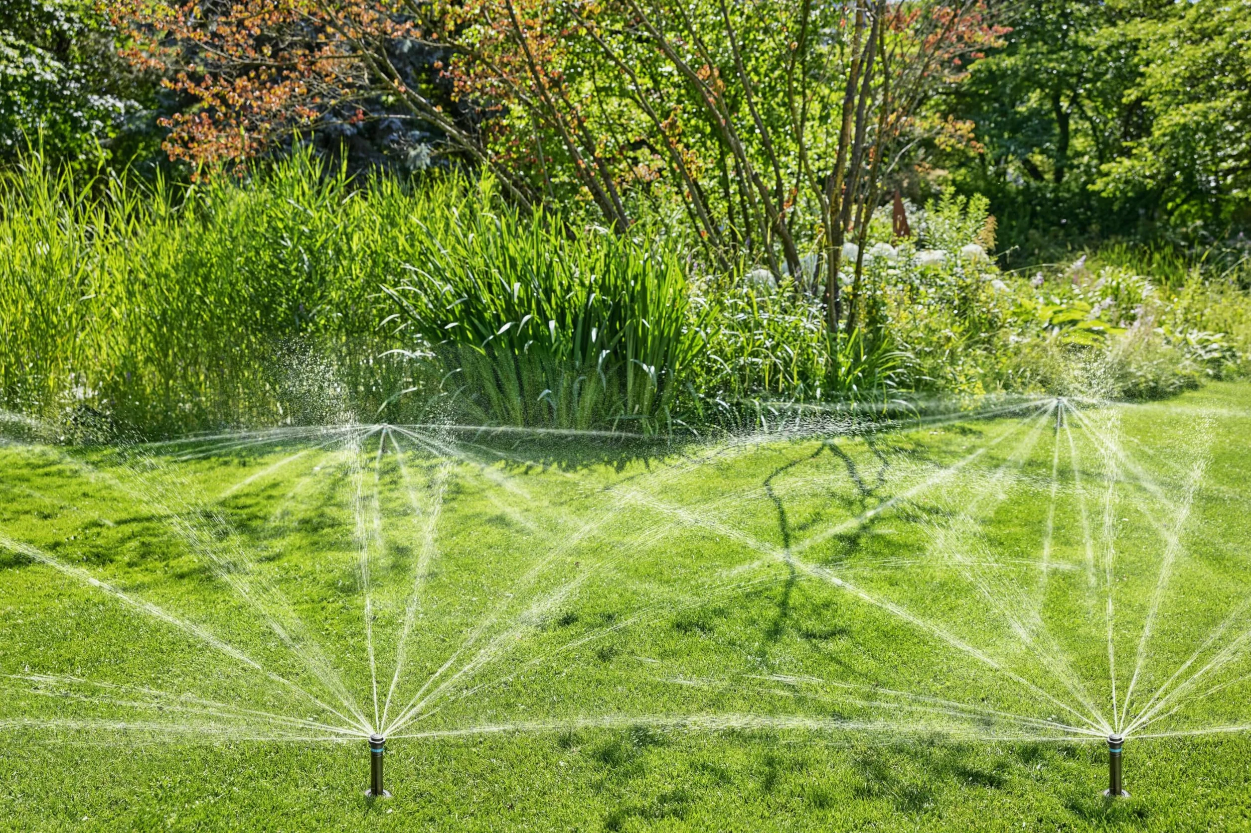 Gardena system tryskaczowy, wpuszczana deszczownica MD40: System nawadniania Pop Up do średniej wielkości trawników do 40 m², zasięg 2,5-3,5 m, z dyszą rot., gwint zewn. 3/4 cala (8231-20)