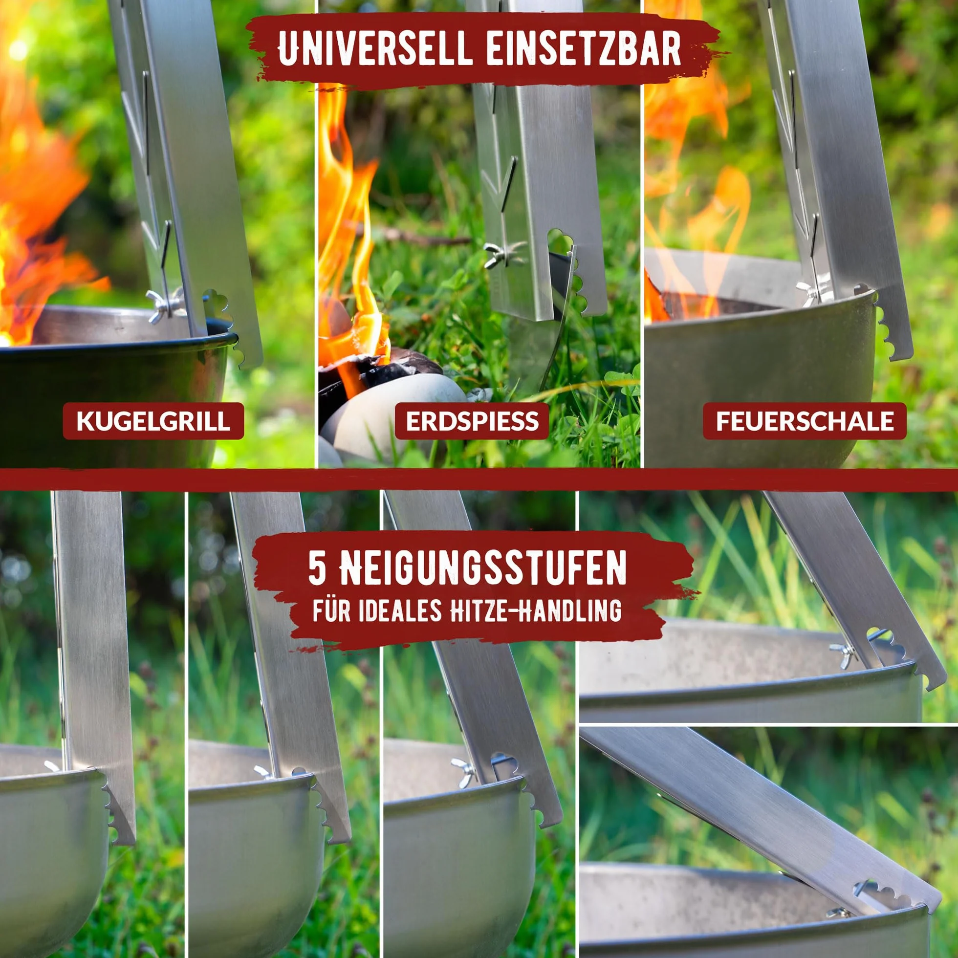 grillart® Deska do wędzenia łososia premium z uchwytem ze stali nierdzewnej (stal nierdzewna)