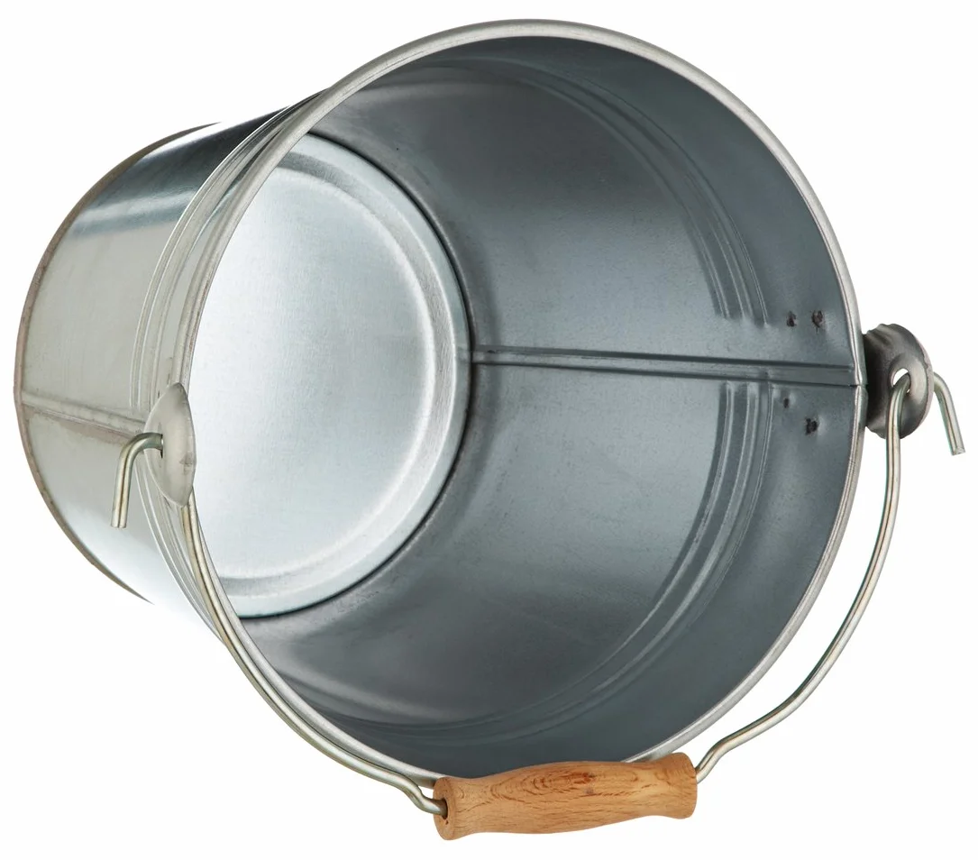 Dehner Wiadro dekoracyjne, Ø 26 cm, wysokość 23 cm, ocynkowane, srebrne