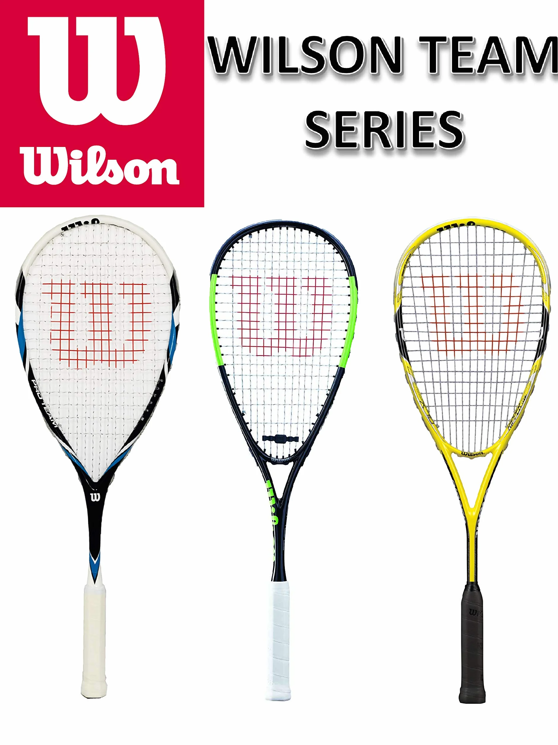Wilson Pro Team rakieta do squasha niebieska, 1 x rakieta + 3 piłki