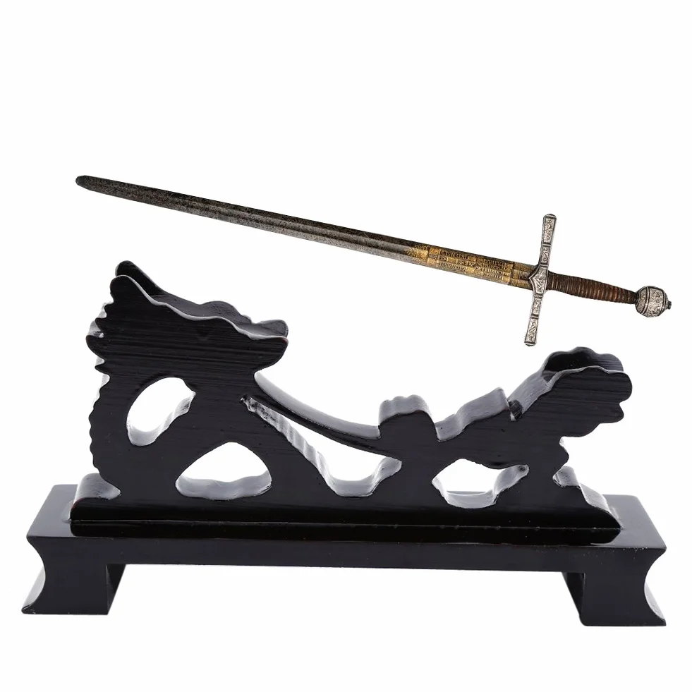 Katana Samurai Miecz Stojak z Litego Drewna Poziomy Podłogowy Uchwyt
