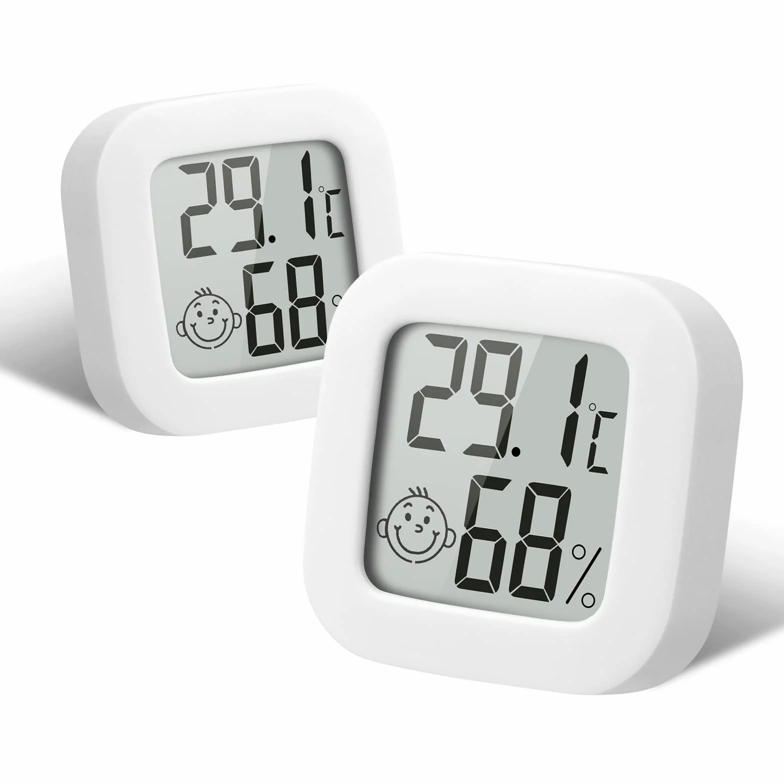 flintronic Termometr do higrometru wewnętrznego, 2 szt., mini termometr, higrometr, wysoka precyzja, monitor temperatury i wilgotność powietrza, wskaźnik poziomu komfortu dla domu, biura
