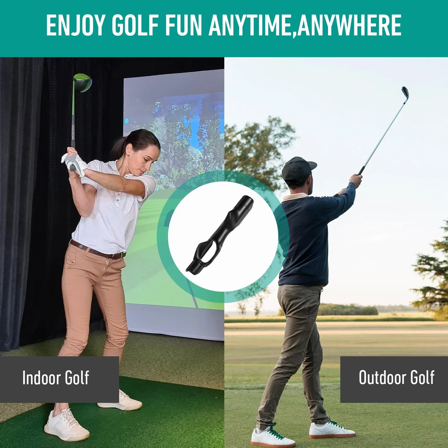 Trener chwytu golfowego, 15 cm pomoc treningowa do gry w golfa praworęczny trener huśtawki golfowej narzędzie do ćwiczeń golfa do ćwiczenia prawidłowej pozycji ręki dla początkujących