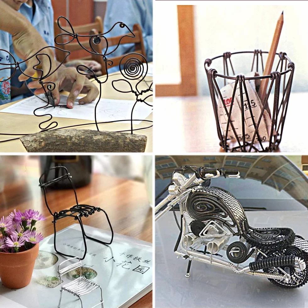 Druty treningowe do drzewa bonsai, 3 rozmiary, 1 mm, 1,5 mm, 2 mm, aluminiowy drut treningowy, bonsai, czarny drut ogrodowy do kształtowania drzewa bonsai