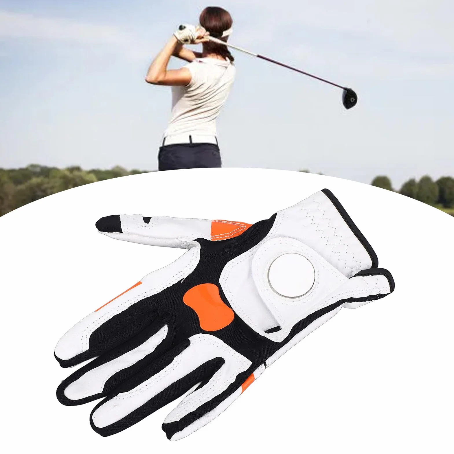 Luocute Rękawica Golfowa Premium Syntetyczne Niezlip Pająk Pająk Tacky WSZYSTKIE Pogodę Slice lewą ręką, Rękawiczki Golfowe Non Slip Silikonowe Huśtawka Lokalizacja Narzędzia