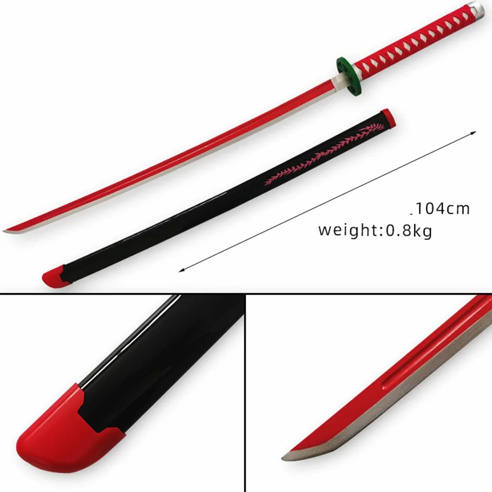 Demon Blade Drewniany Miecz Samuraj Anime Cosplay Ninja Rekwizyt 41 cali Kamado Nezuko