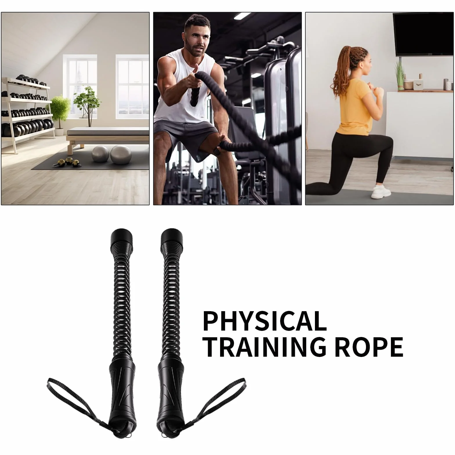 Battle Rope 2 sztuki linki fitness antypoślizgowy uchwyt akcesoria treningowe do treningu siłowego