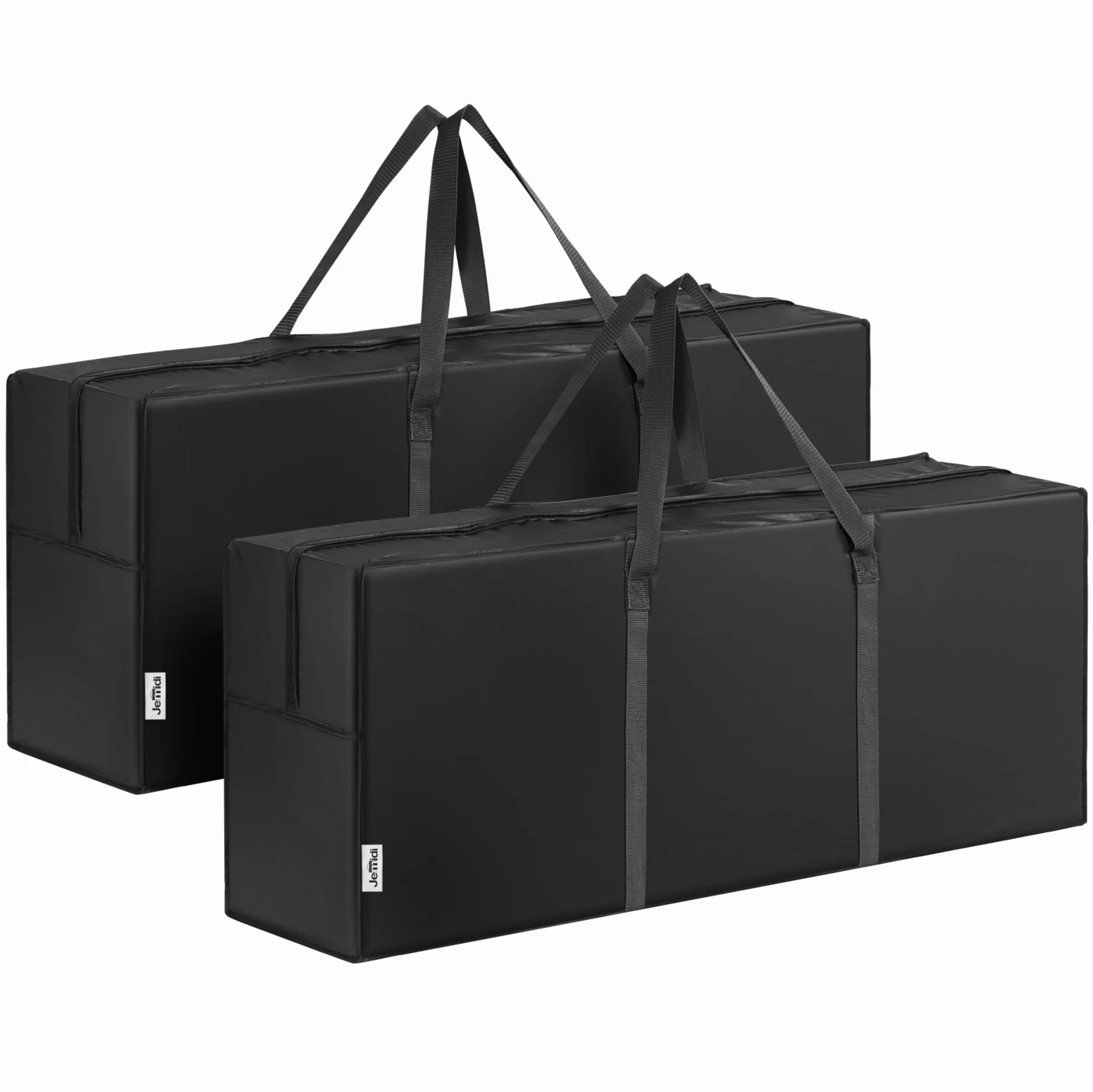 JEMIDI Torba do przechowywania poduszek ogrodowych, zestaw 2 szt., 125 x 30 x 50 cm, kolor czarny