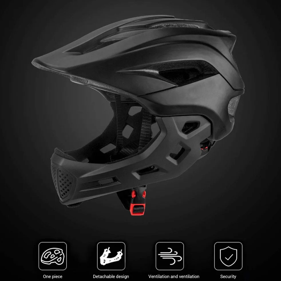 Kask dziecięcy na całą twarz odpinany ochraniacz podbródka rowerowy deskorolkowy sprzęt ochronny