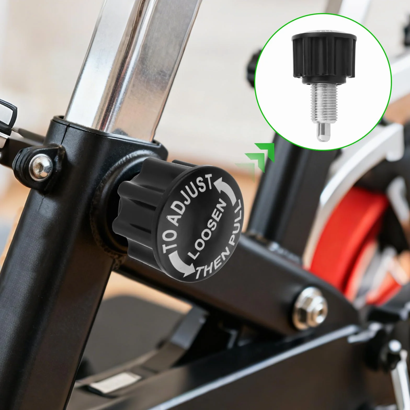 2 Szt. Pokręteł M16 z Trzpieniem Pociągowym, Sprężynowa Regulacja Pokrętła Fitness Części Zamienne Roweru Treningowego Maszyny do Podnoszenia Ciężarów Ławek do Ćwiczeń