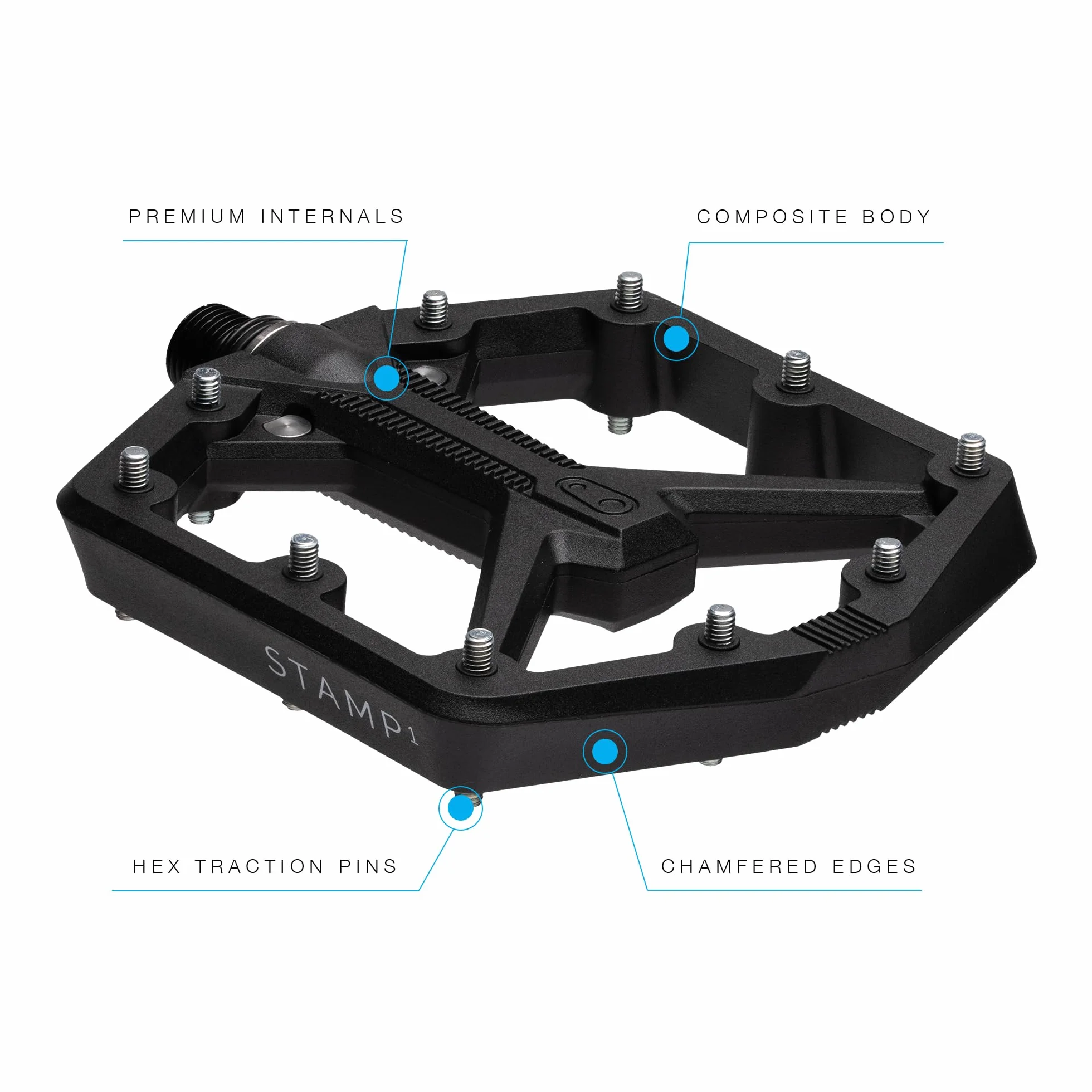 Crankbrothers Pieczęć 1 wersja 2 MTB pedał, duży czarny