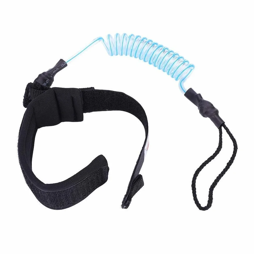 Leash do deski surfingowej SUP 5 mm zwijany spiralny niebieski
