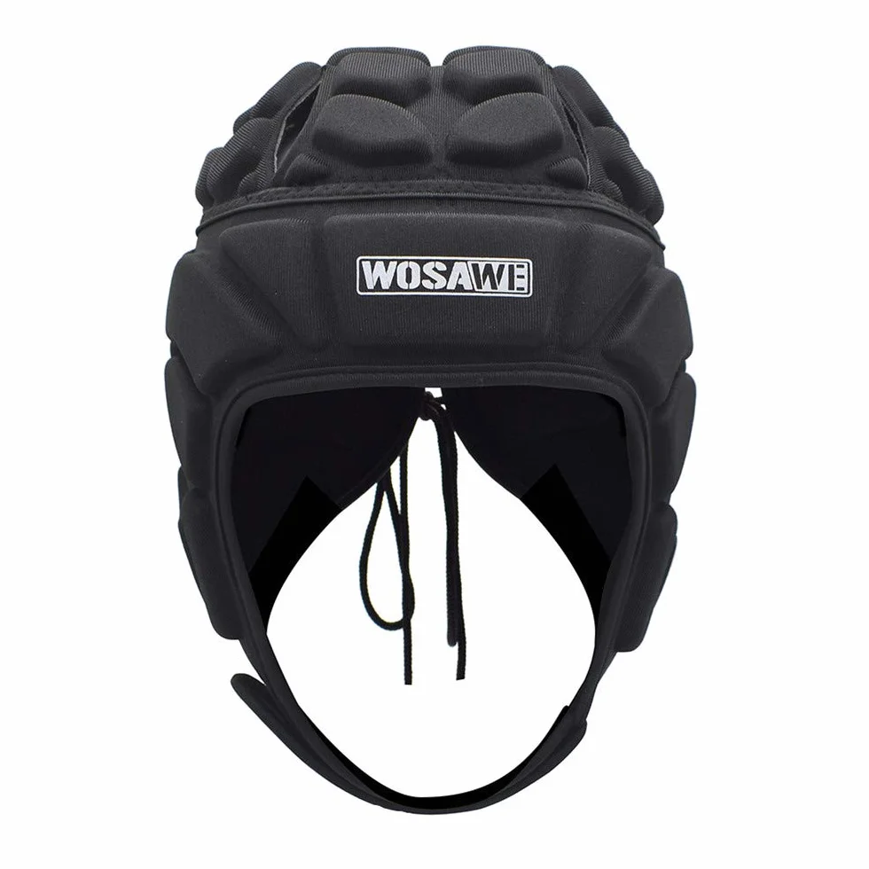 WOSAWE Kask bramkarski ochronny regulowany do rugby, piłki nożnej, deskorolki