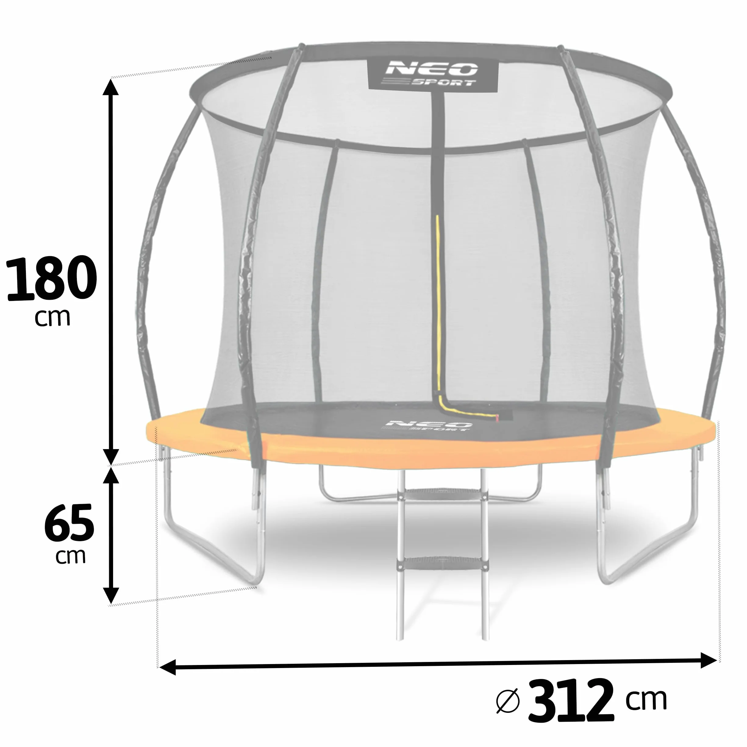 Neo-Sport Trampolina ogrodowa z siatką zabezpieczającą dla dzieci od 3 lat