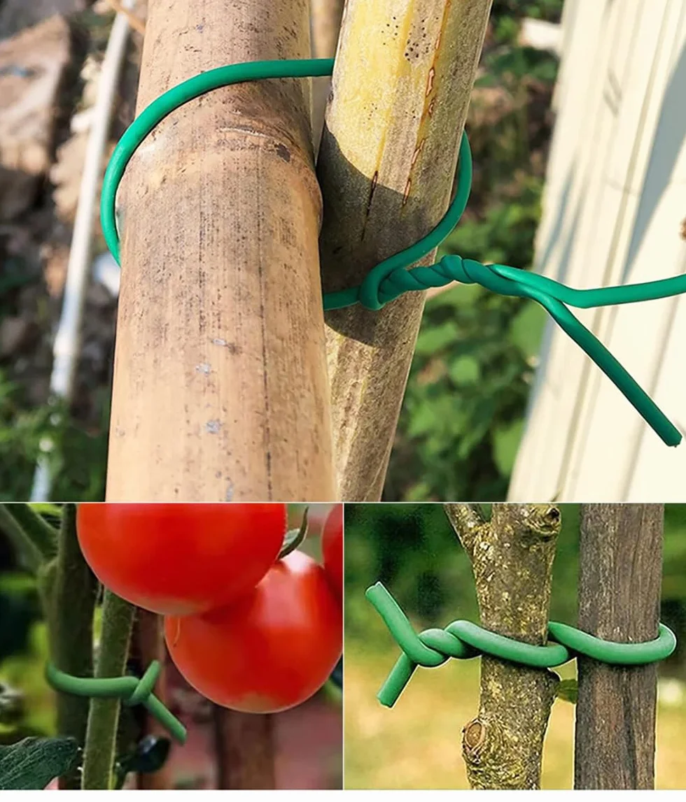 2 sztuki drutu ogrodowego, 2,8 mm x 10 m, zielony drut do wiązania roślin, drut wiążący, drut ogrodowy, drut do wiązania roślin, siatka ogrodowa osłonięta, drut do wiązania roślin, podpora