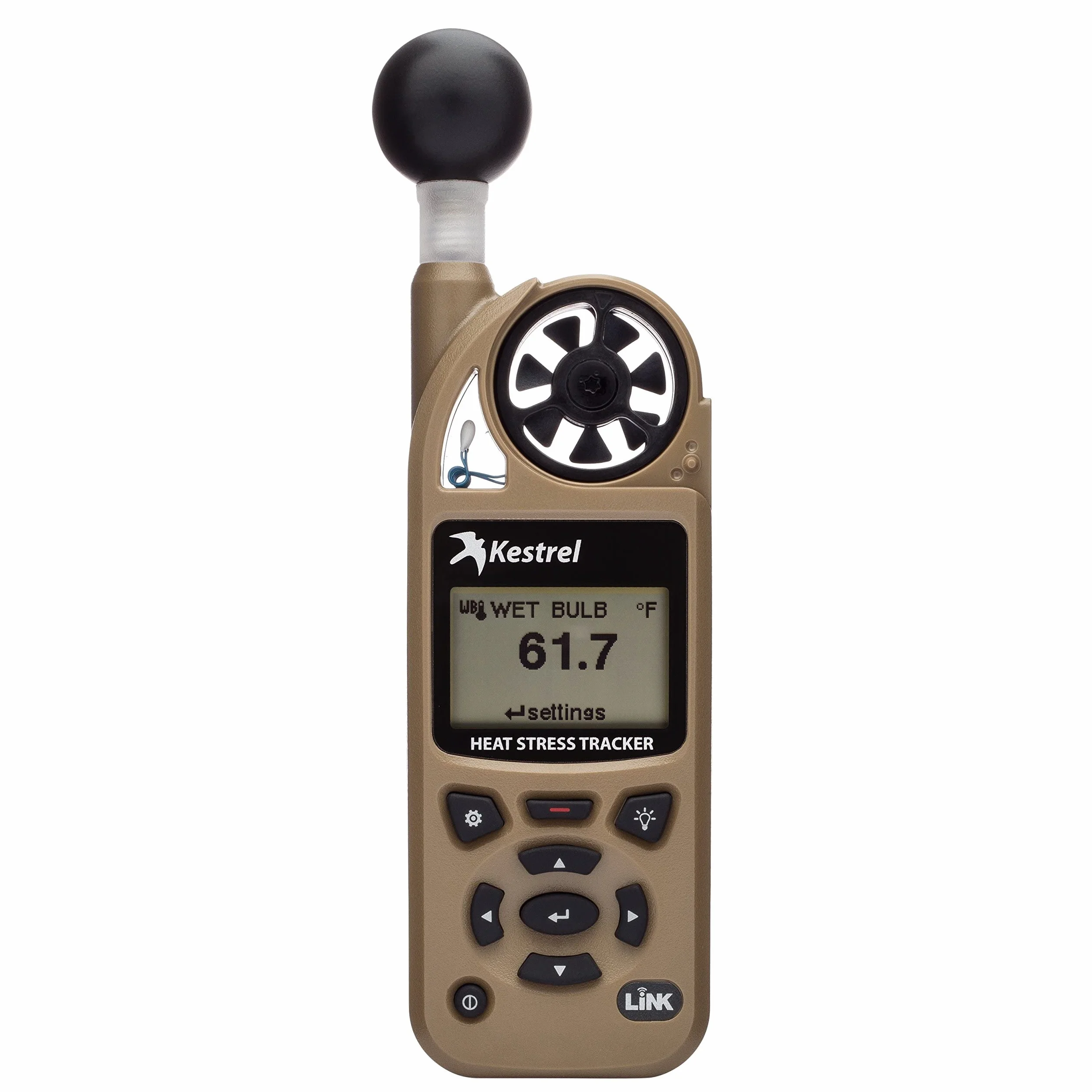Kestrel 5400 Heat Stress Tracker Pro z łącznikiem kompasem uchwytem łopatkowym jasnobrązowy