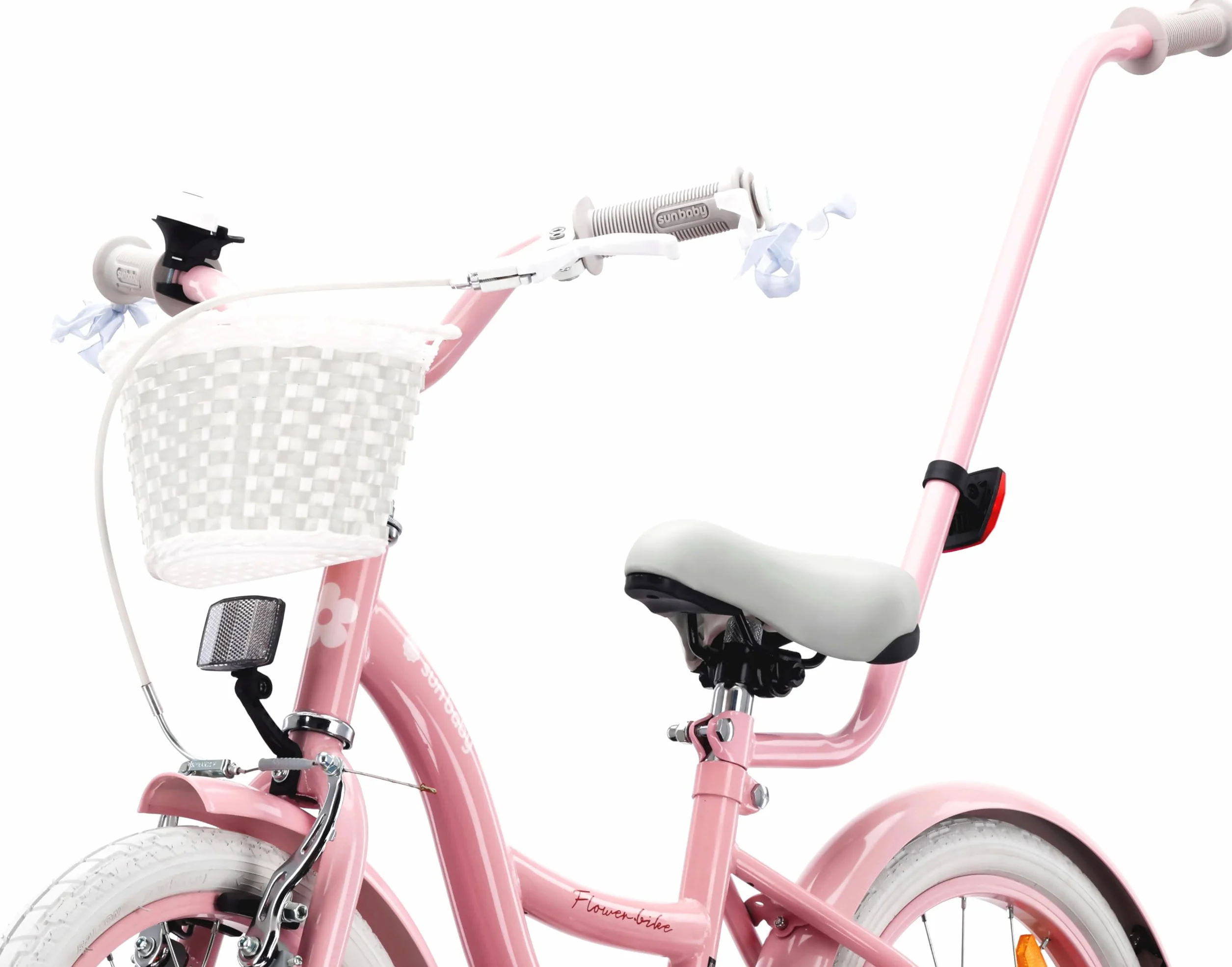 FLOWER BIKE Rower dziewczęcy 14 cali 16 cali z pchaczem i kołami treningowymi
