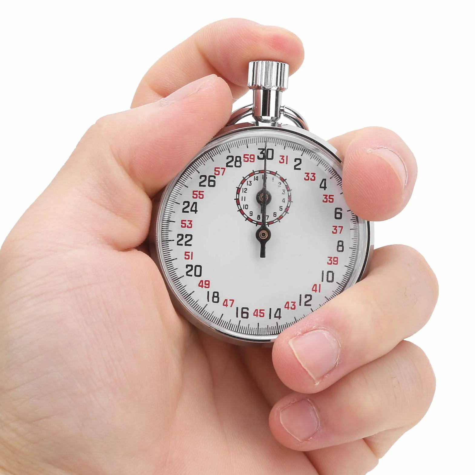 Mechaniczny Stoper Sportowy Ze Stali Nierdzewnej Chronograf Timer Przenośny Minutnik