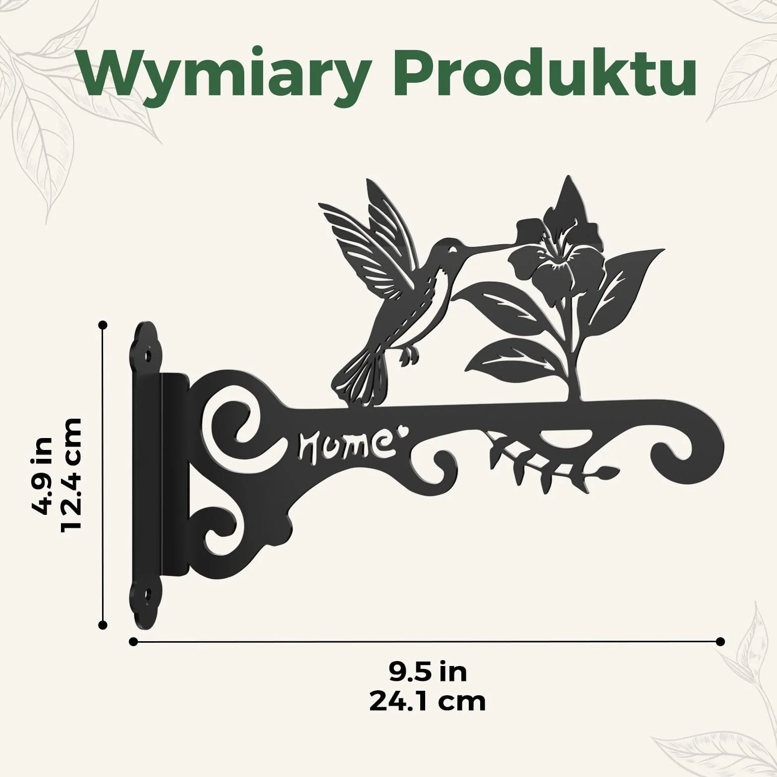 Bamworld Wieszak na Kwiaty 2 Szt. Dekoracyjny Wiszący Kwietnik ze Złotym Kolibrem, Mocny Hak Ścienny i Sufitowy do Zawieszania Roślin, Lampionów, Dzwonków Wietrznych