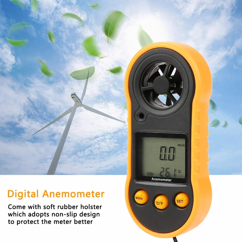 Cyfrowy anemometr, ręczny prędkościomierz GM818 LCD do pomiaru prędkości powietrza w domu, biurze, samochodzie, klimatyzacji, wentylatorze wyciągowym, żaglówce, nawigacji