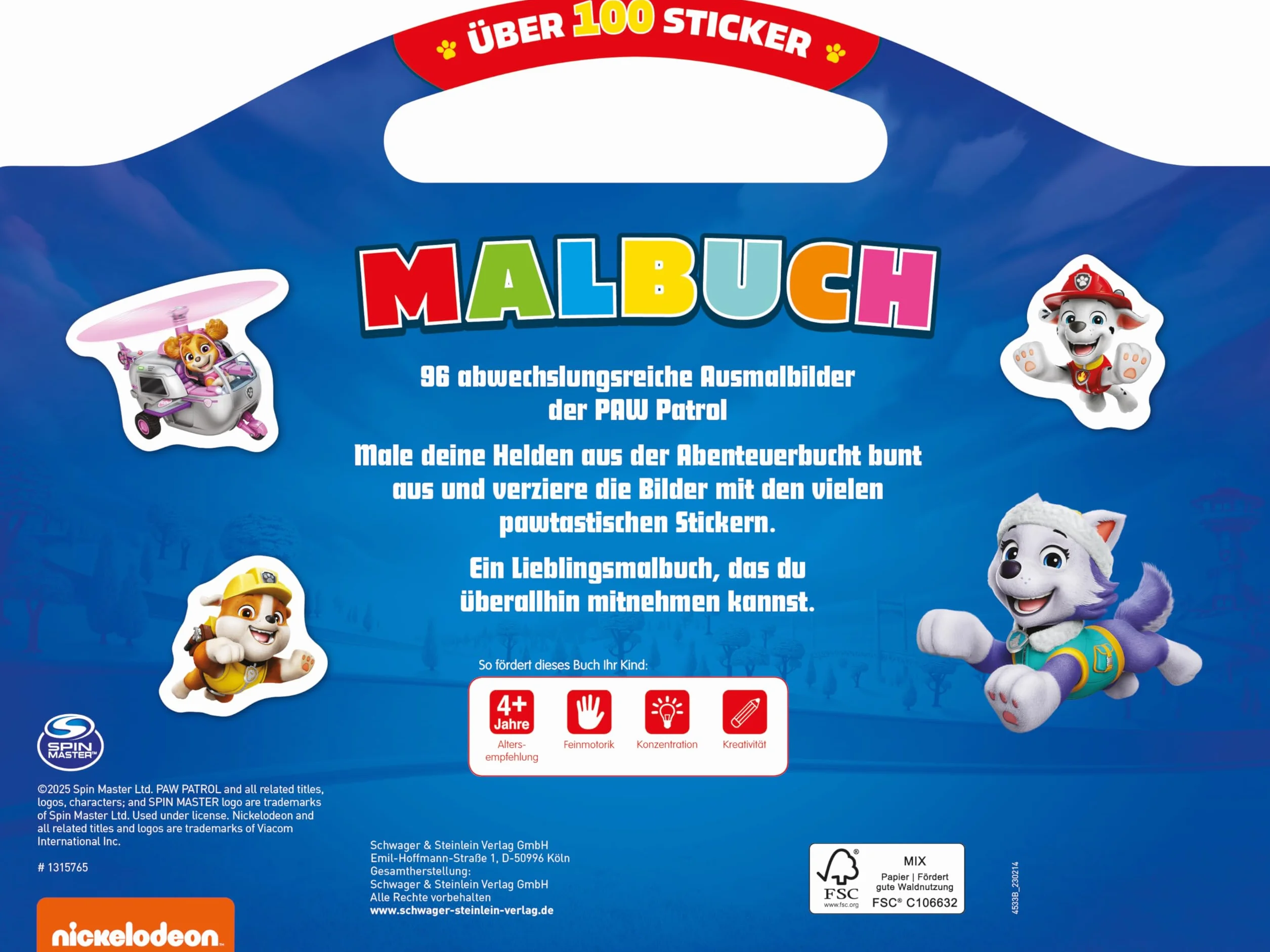PAW Patrol Malbuch: Mit über 100 Stickern