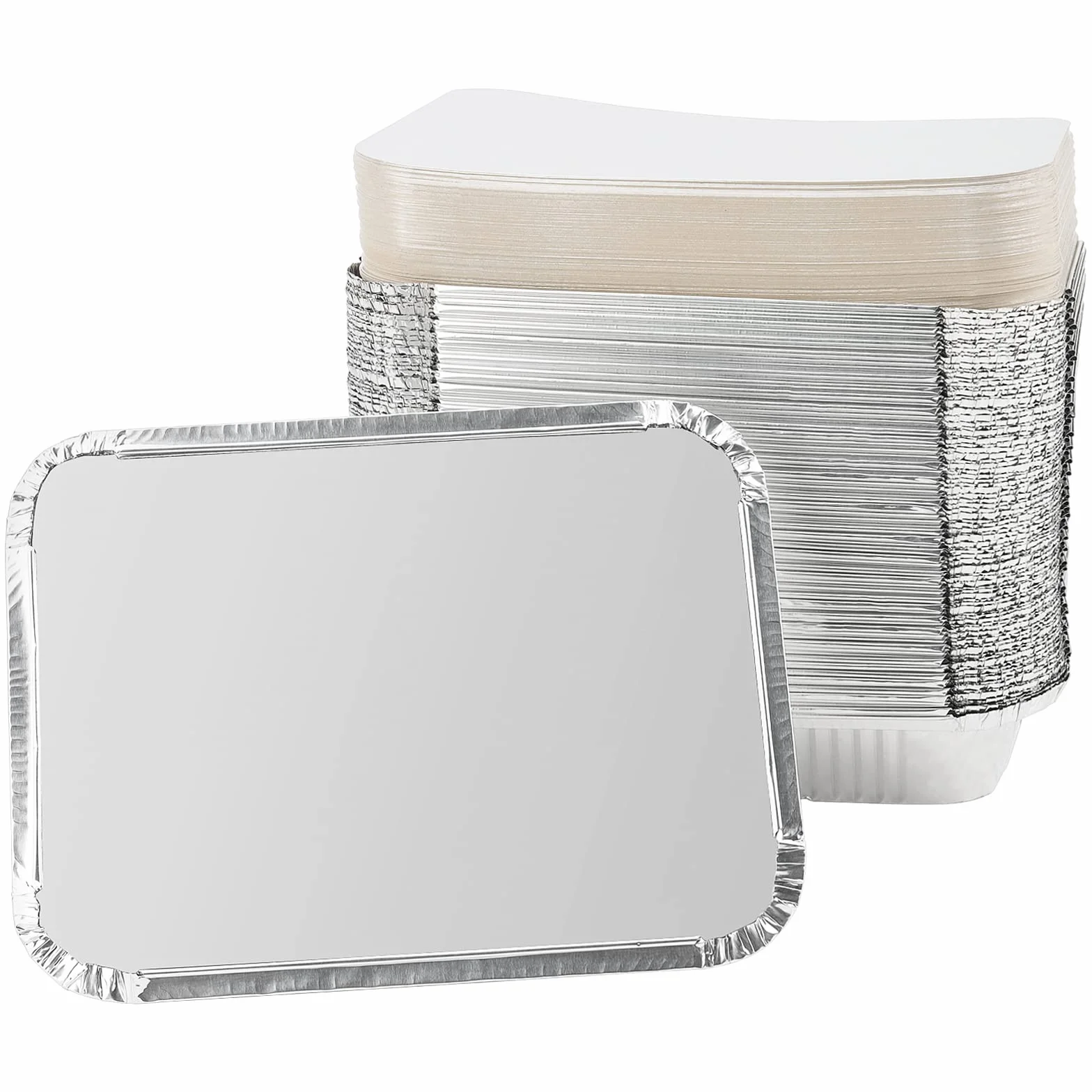 PINGEUI NGOSUET aluminiowe tacki do grilla, 50 sztuk, 1000 ml, aluminiowe tacki ociekowe, do gotowania, pieczenia, 229 x 169 x 50 mm