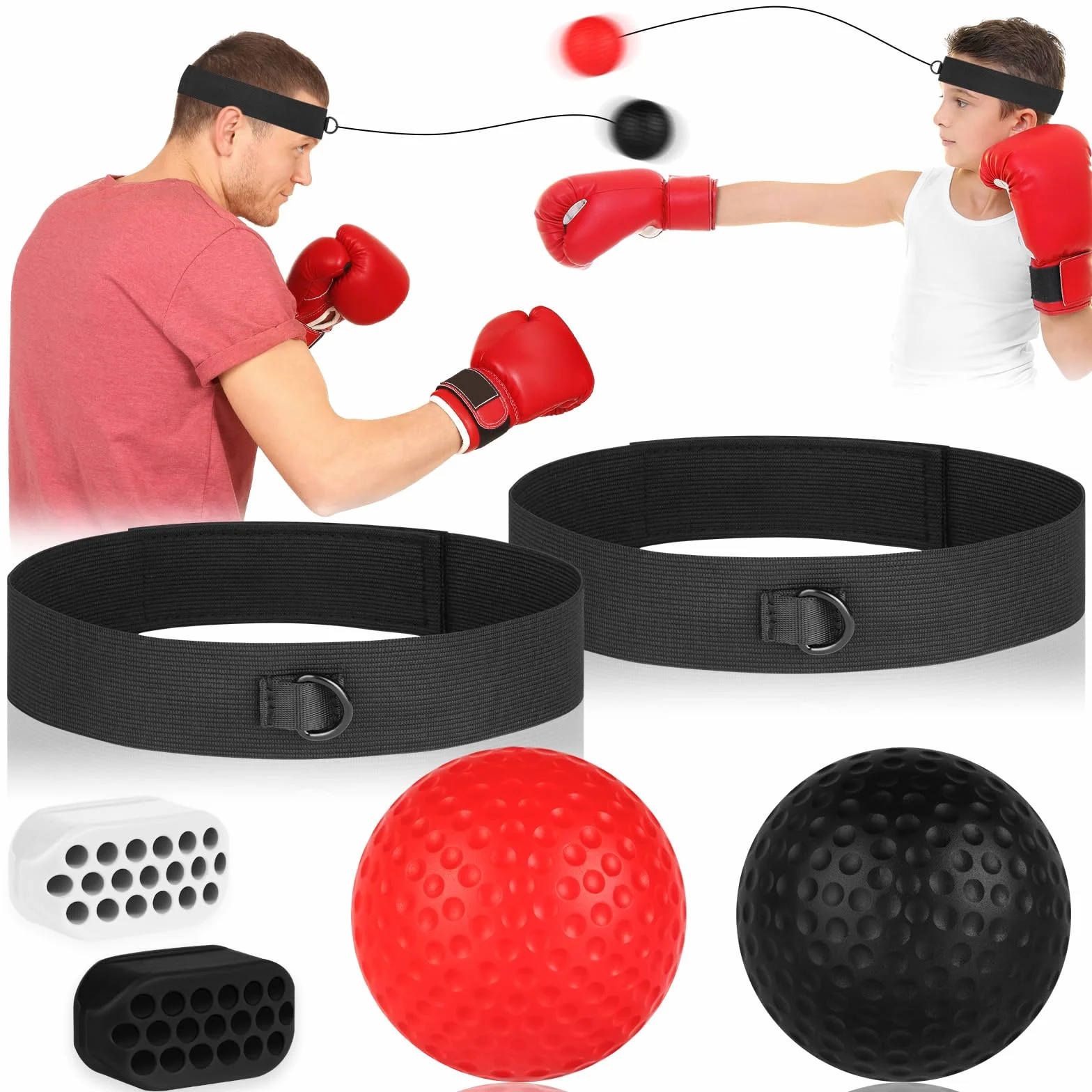 flintronic Zestaw piłek bokserskich – do fitnessu MMA Muay Thai, poprawia reakcje szybkości dorosłych/dzieci, umiejętności walki i koordynacji wzroku ręka-oko