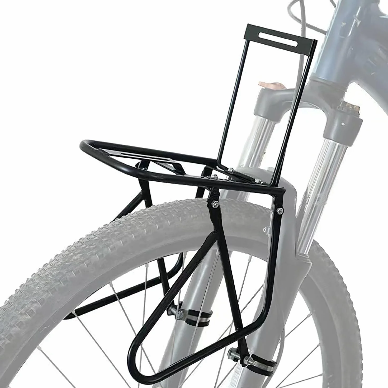 Bagażnik rowerowy przedni z nakrętką zabezpieczającą Udźwig 20 kg Bagażnik rowerowy Półka bagażowa Możliwość montażu kosza rowerowego na wycieczki rowerowe Kemping