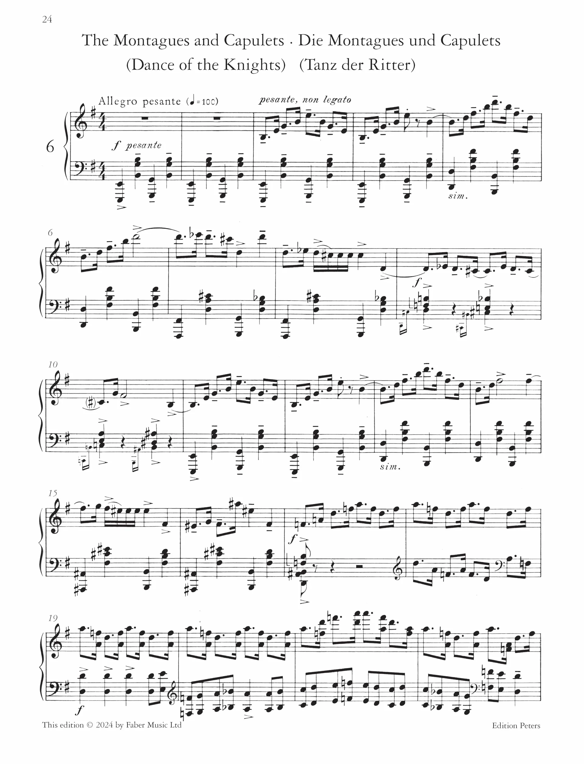 SERGE PROKOFIEFF : ROMEO AND JULIET OP.75 - 10 PIANO PIECES: Klavierauszug