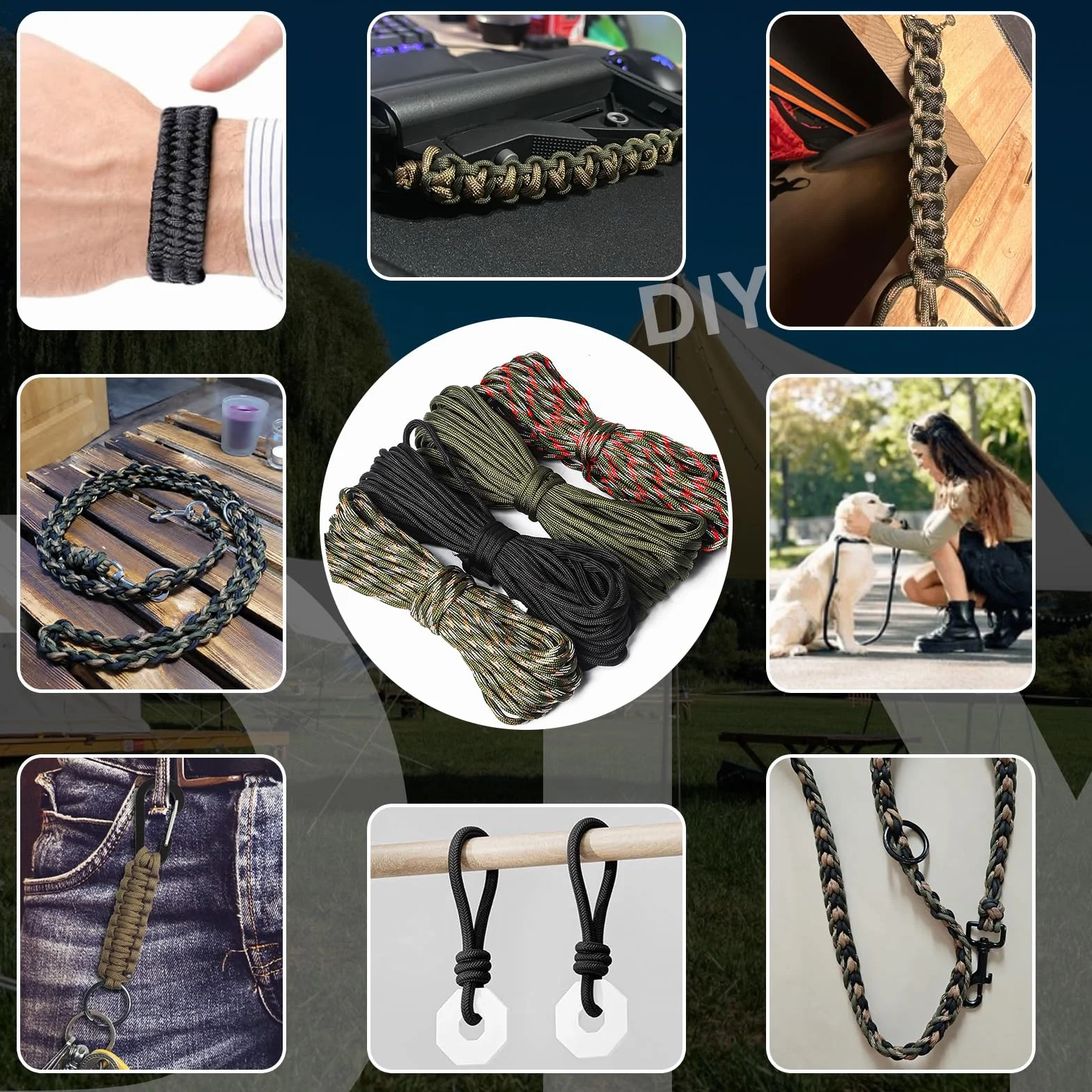 Paracord 4 mm 550 typ III 40 m linka nylonowa zestaw 7 rdzeni