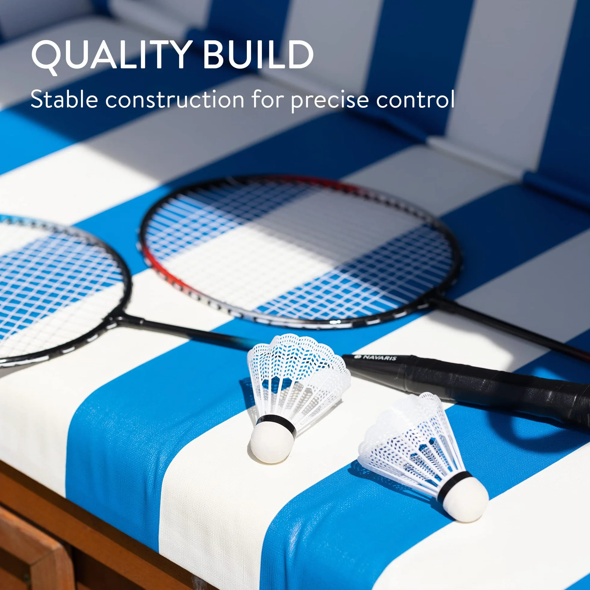 Navaris Badminton Inc. Spred Balls Zestaw Rakieta Badmintona z Torbą Czerwony Niebieski