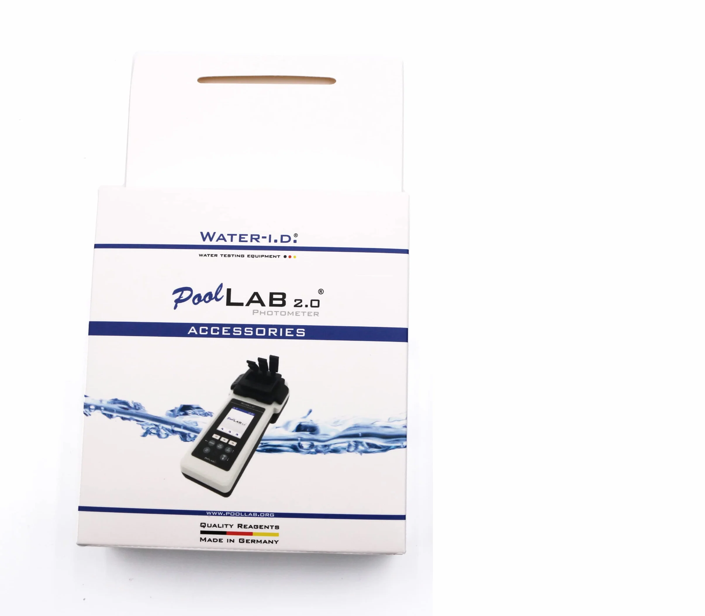 Water-ID PoolLab 2.0 elektroniczny tester wody z Bluetooth i WiFi – profesjonalna analiza wody do basenu i spa – tester basenowy z 3 równoległymi komorami pomiarowymi – 24 wartości wody w basenie – z 70 tabletkami testowymi