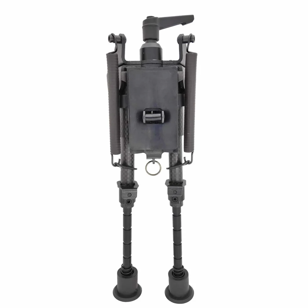 15-23 cm regulacji wysokości Bipod Carbon do broń Taktyczne dwójnóg składane nacięte nogi obrotowe z dźwignią blokującą