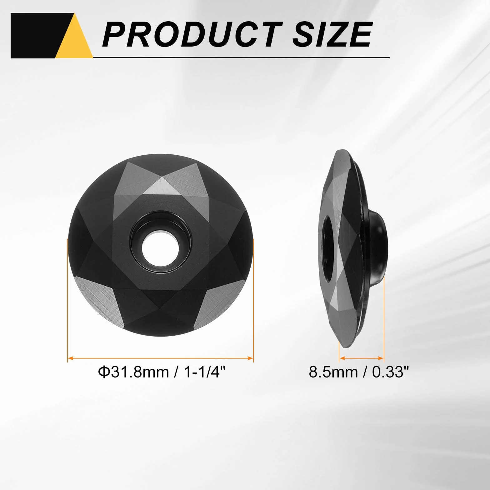 QUARKZMAN 1 1/4" OD górna pokrywa hamulca kierownicy ze stopu aluminium do rowerów górskich MTB czarna