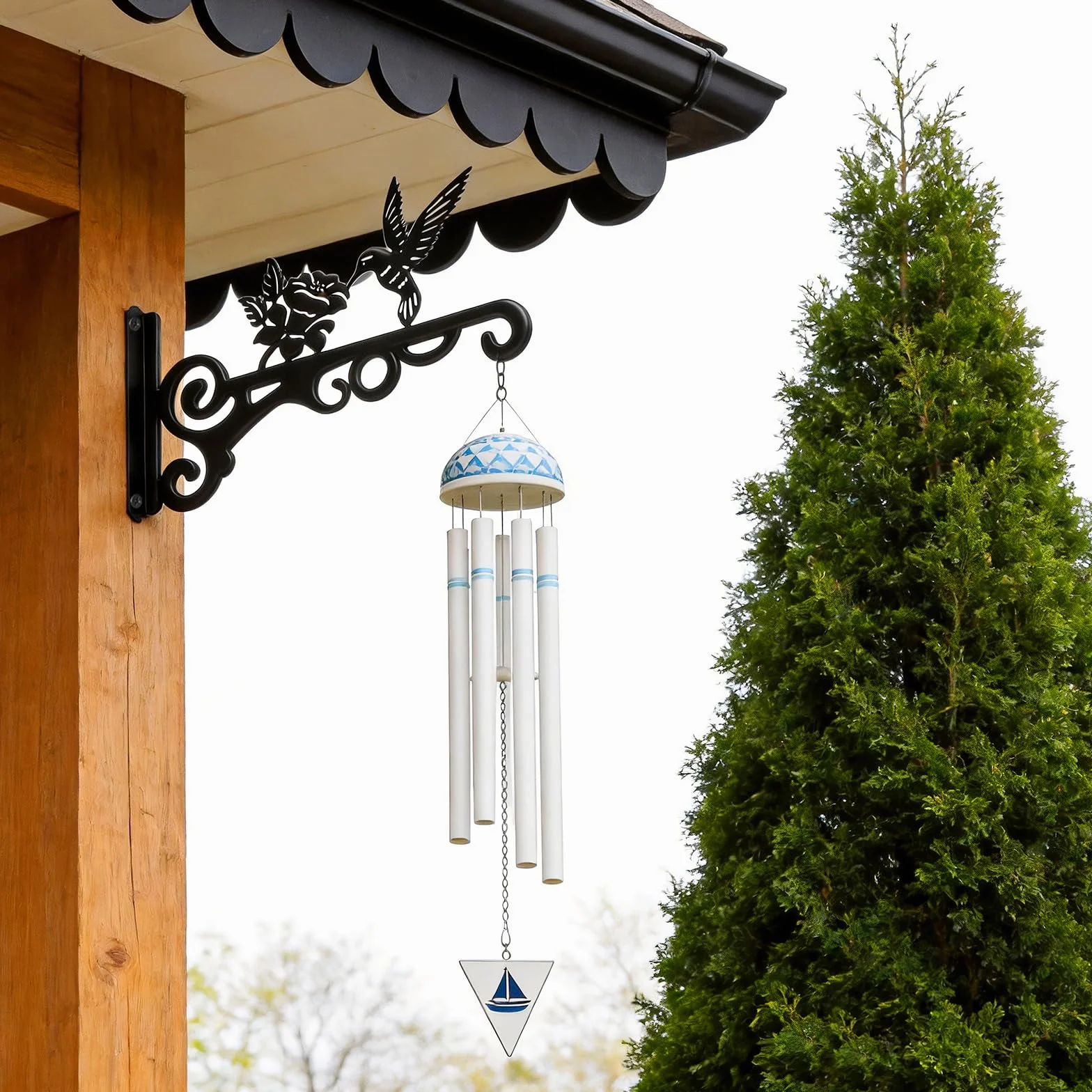 Zocipro Zestaw 2 metalowych wieszaków na rośliny, 25 cm, solidne żelazne haczyki ścienne do doniczek, dekoracja ogrodu, światła, domy dla ptaków i dzwonków wiatrowych, czarny