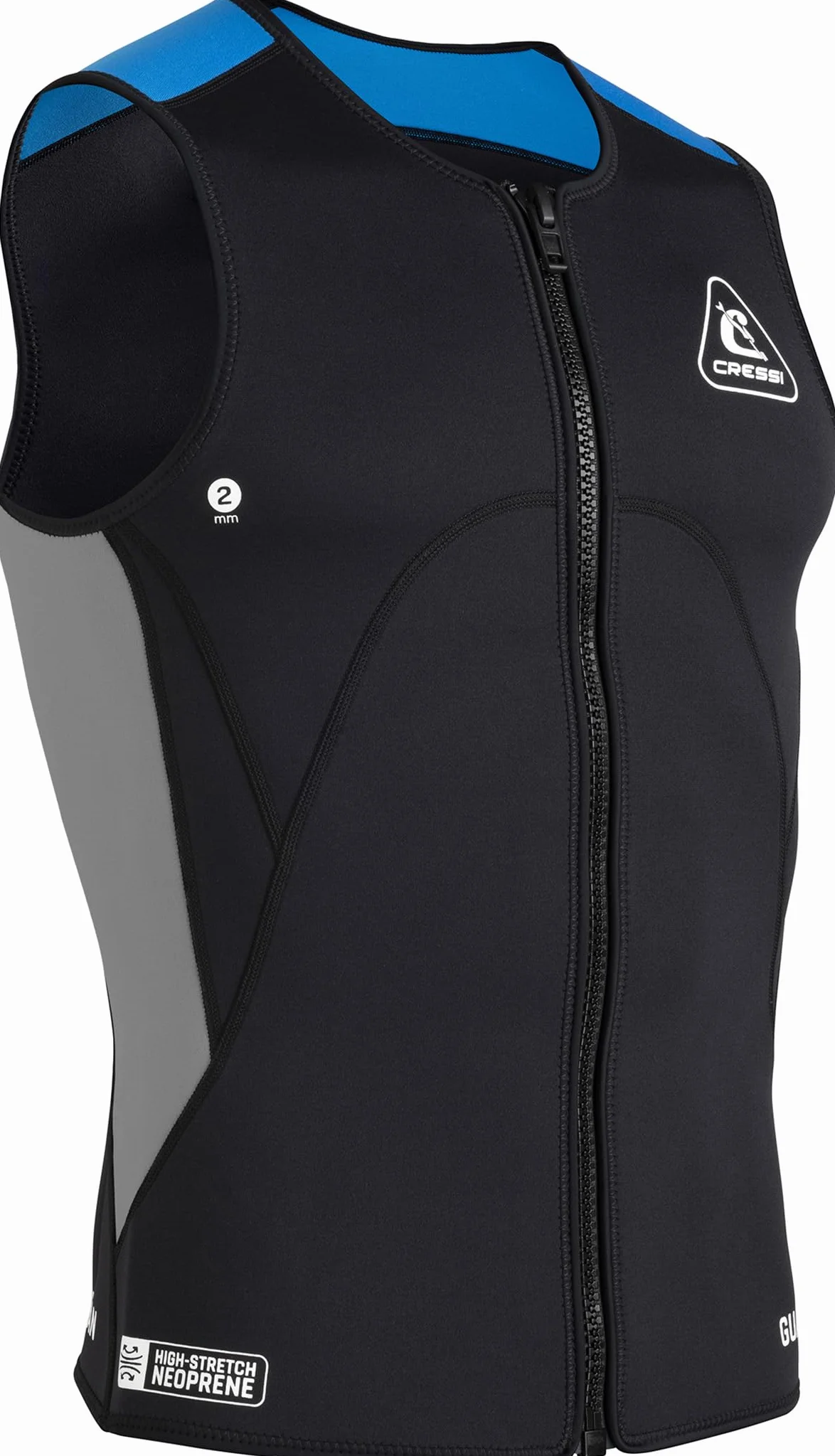 CRESSI Guardian Neoprenowa kamizelka z zamkiem błyskawicznym 2 mm 3XL/7 czarna niebieska