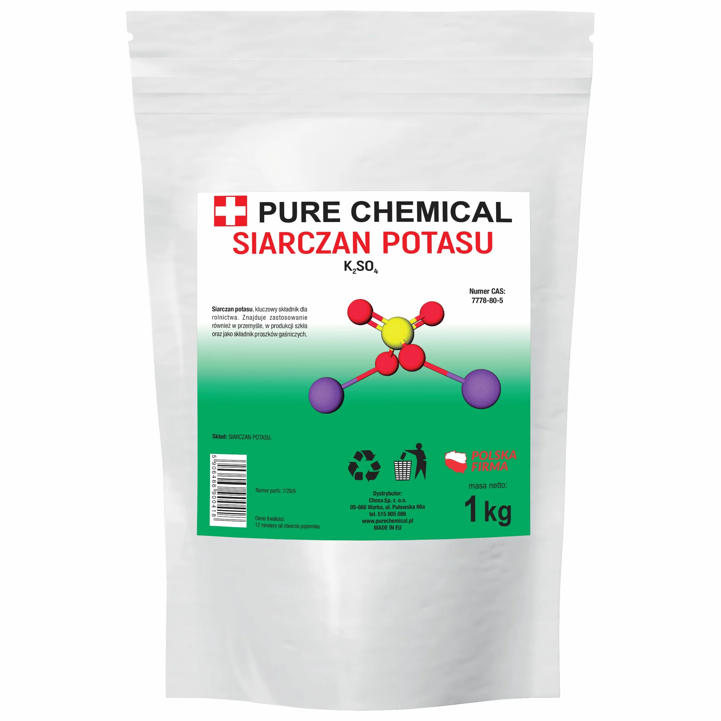 PURE CHEMICAL Siarczan potasu – bezchlorowy nawóz do roślin i wysokiej jakości proszek siarczanu potasu – idealny do warzyw, owoców, kwiatów, ogrodnictwa i upraw hobbystycznych 1kg