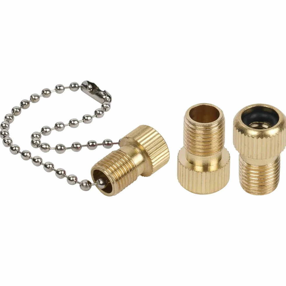 Flintronic Mosiężny Adapter do Zaworu Presta i Schradera 3 Szt. Złoty