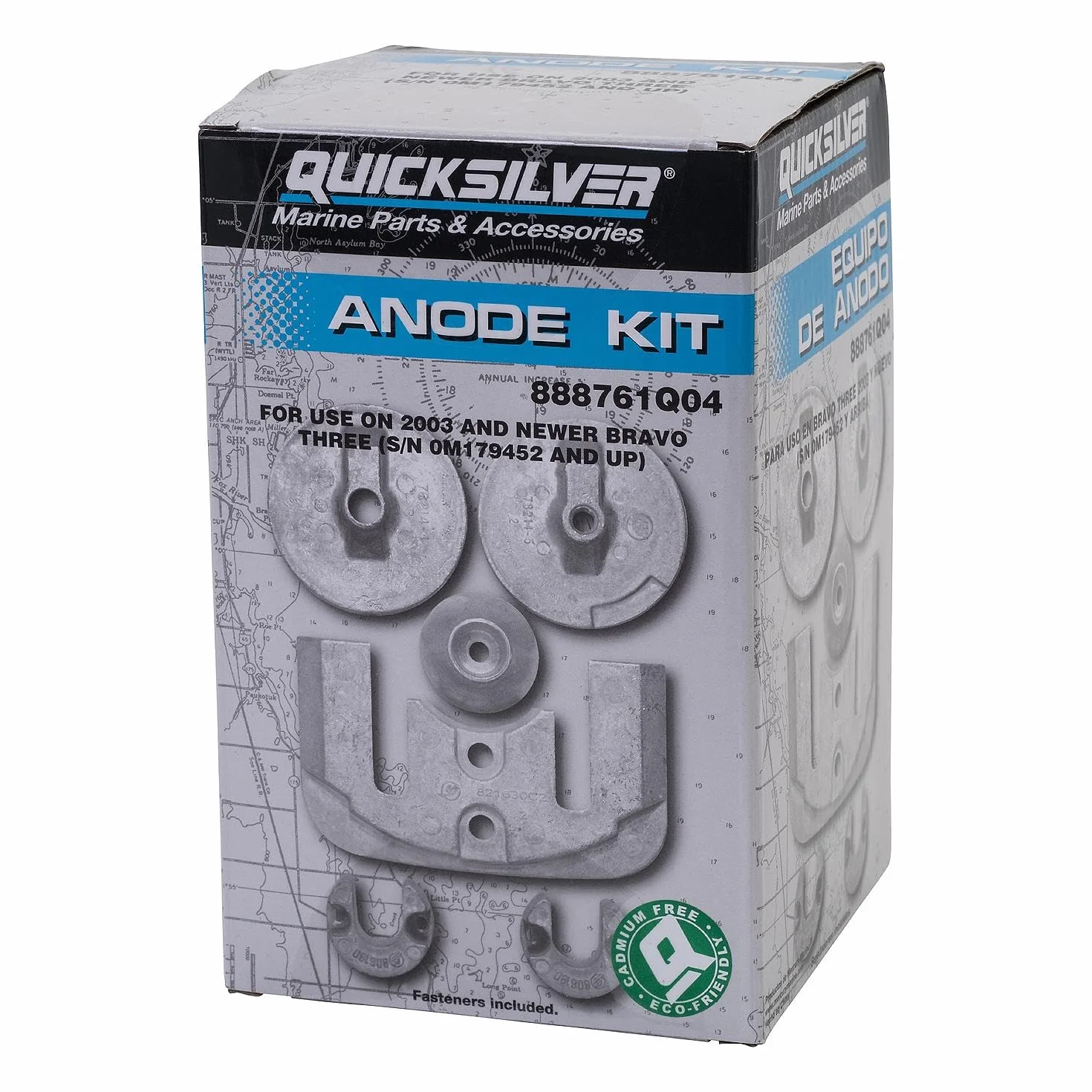 Quicksilver 888761Q04 Aluminiowy zestaw anody do napędów MerCruiser Bravo III