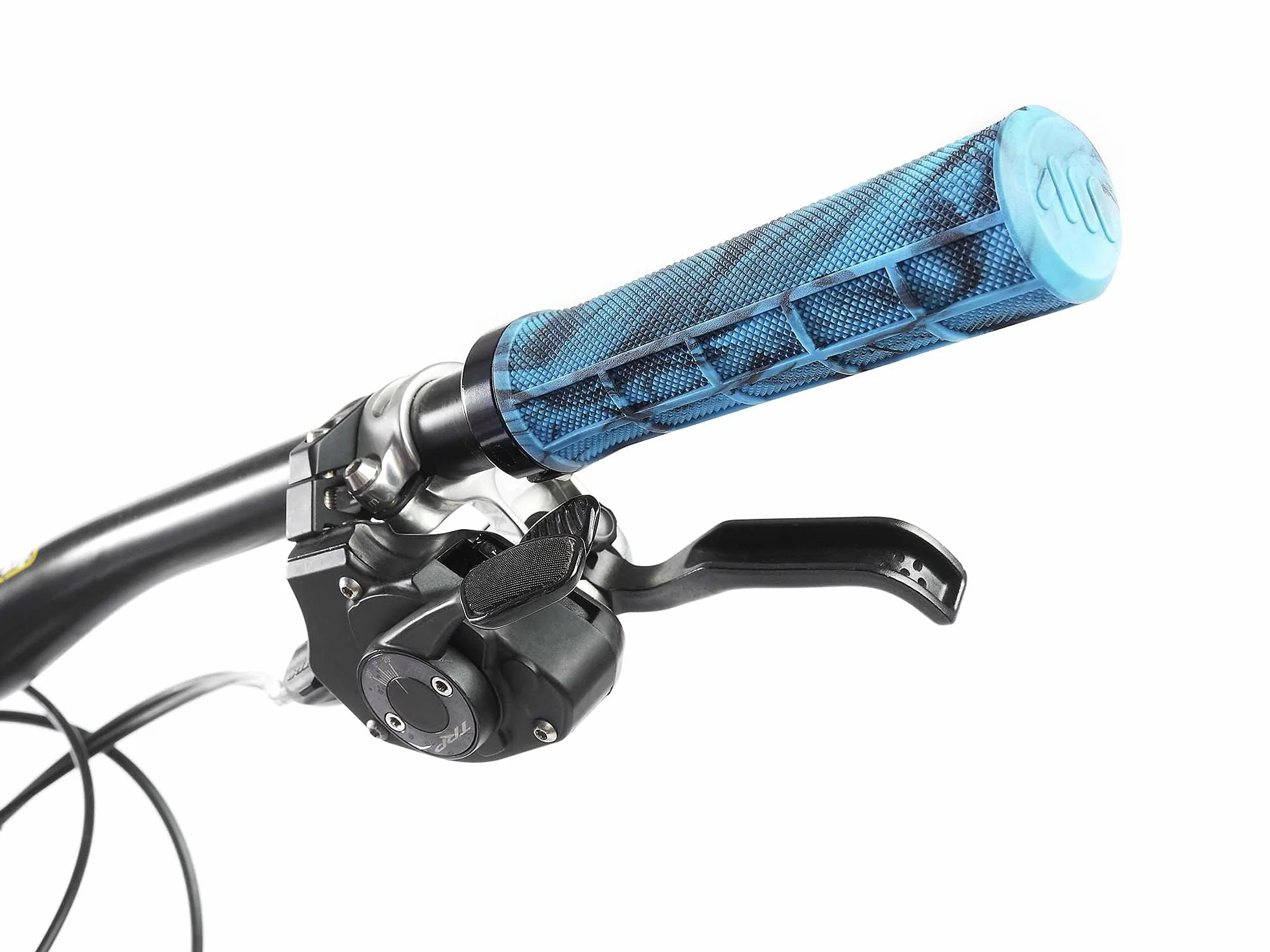 All Mountain Style AMS Berm Grips - blokowana średnica stożkowa, niebieski kamuflaż