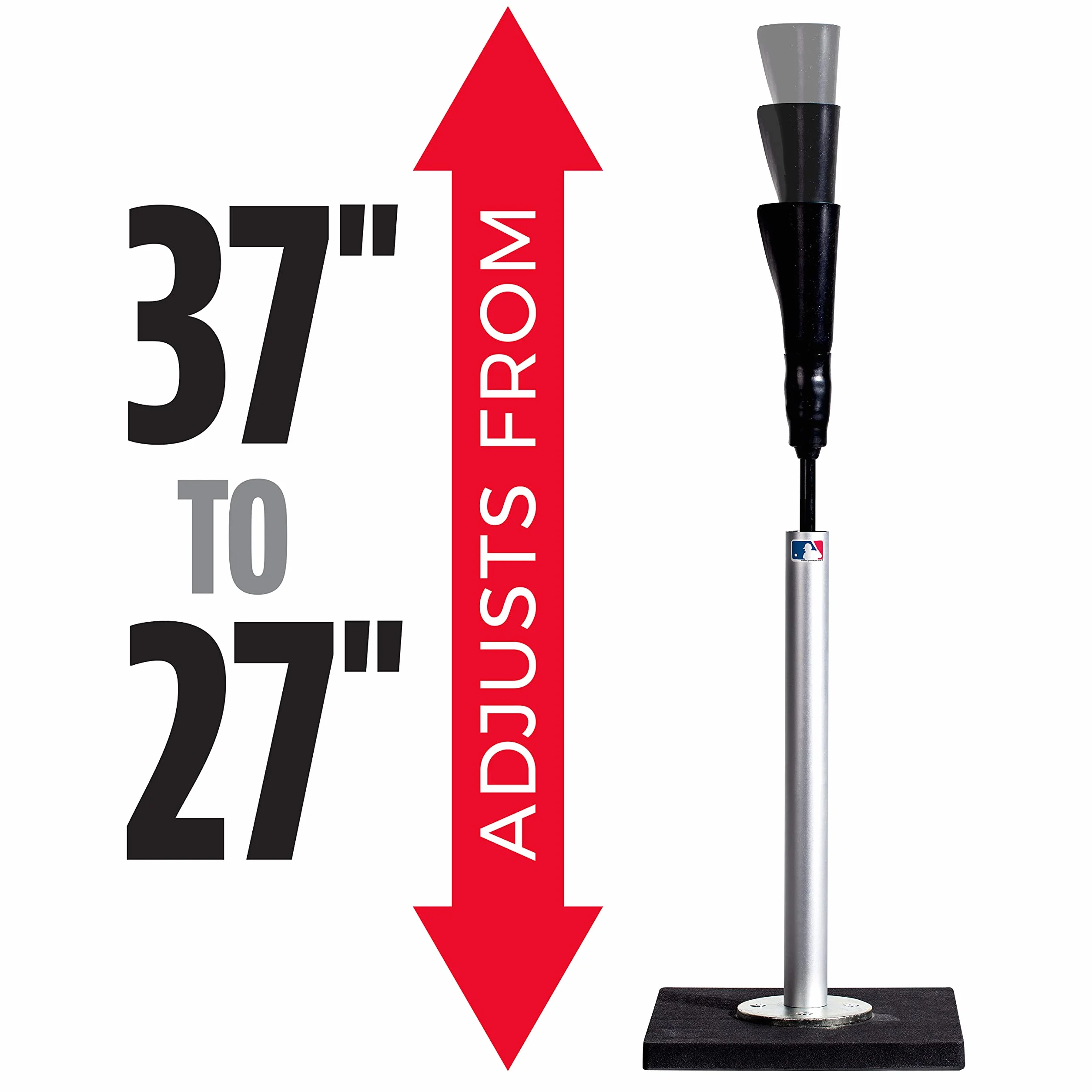 Franklin Sports Baseball + Softball Batting Tee - MLB Pro Porta Hitting Tee - przenośna, ważona koszulka do odbijania do baseballu + softballu - regulowana koszulka
