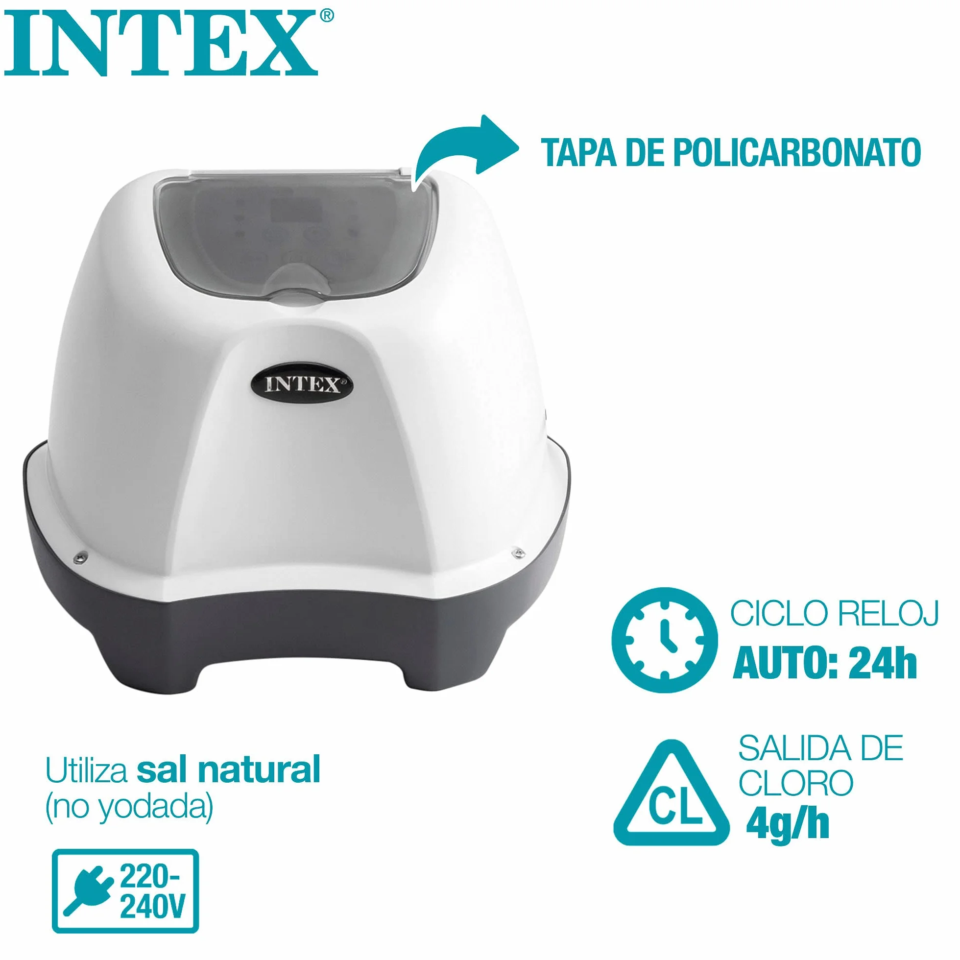 Intex System Słonej Wody, Szary/Biały, 230 V