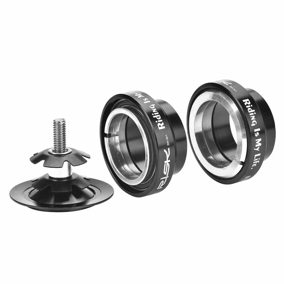 Zestaw słuchawkowy ze stopu aluminium 34 mm widelec zestaw słuchawkowy do prostego łożyska widelca sterowego 28,6 mm (czarny)