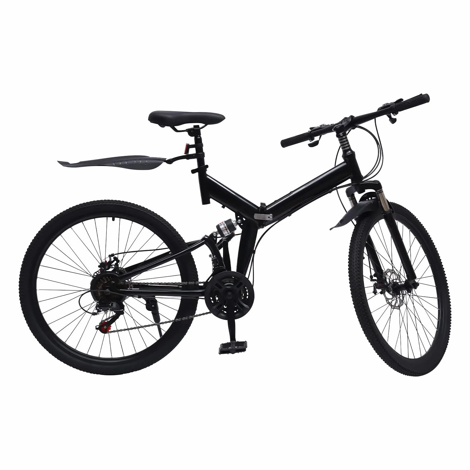 Składany rower MTB 26" 21 biegów hamulec tarczowy do 150 kg czarny