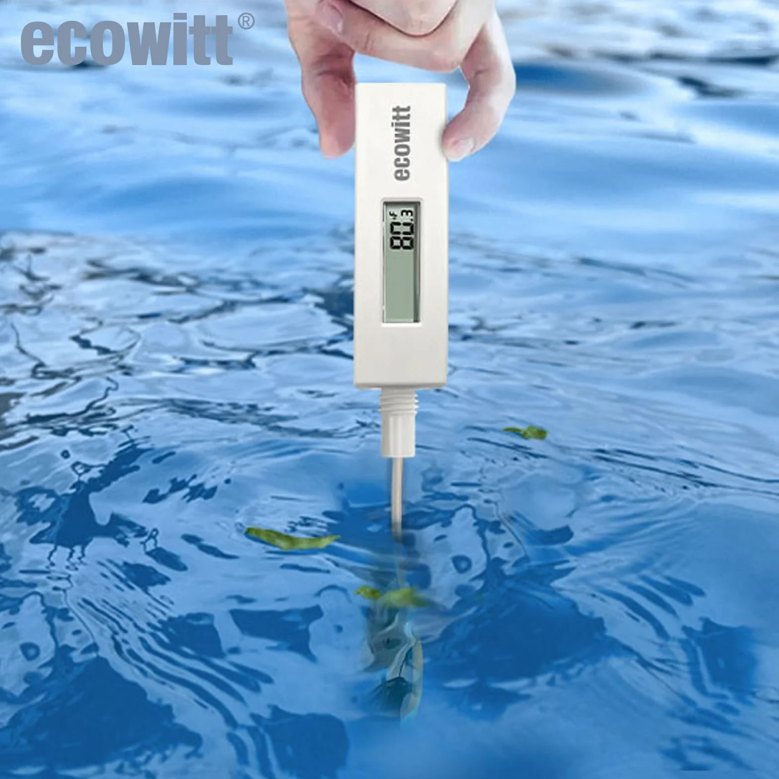 ECOWITT WN34 czujnik temperatury gleby, wodoodporny tester gleby cyfrowy z wyświetlaczem LCD, czujnik sondy temperatury 30 cm do ogrodu, gospodarstwa, trawnika, wewnątrz i na zewnątrz