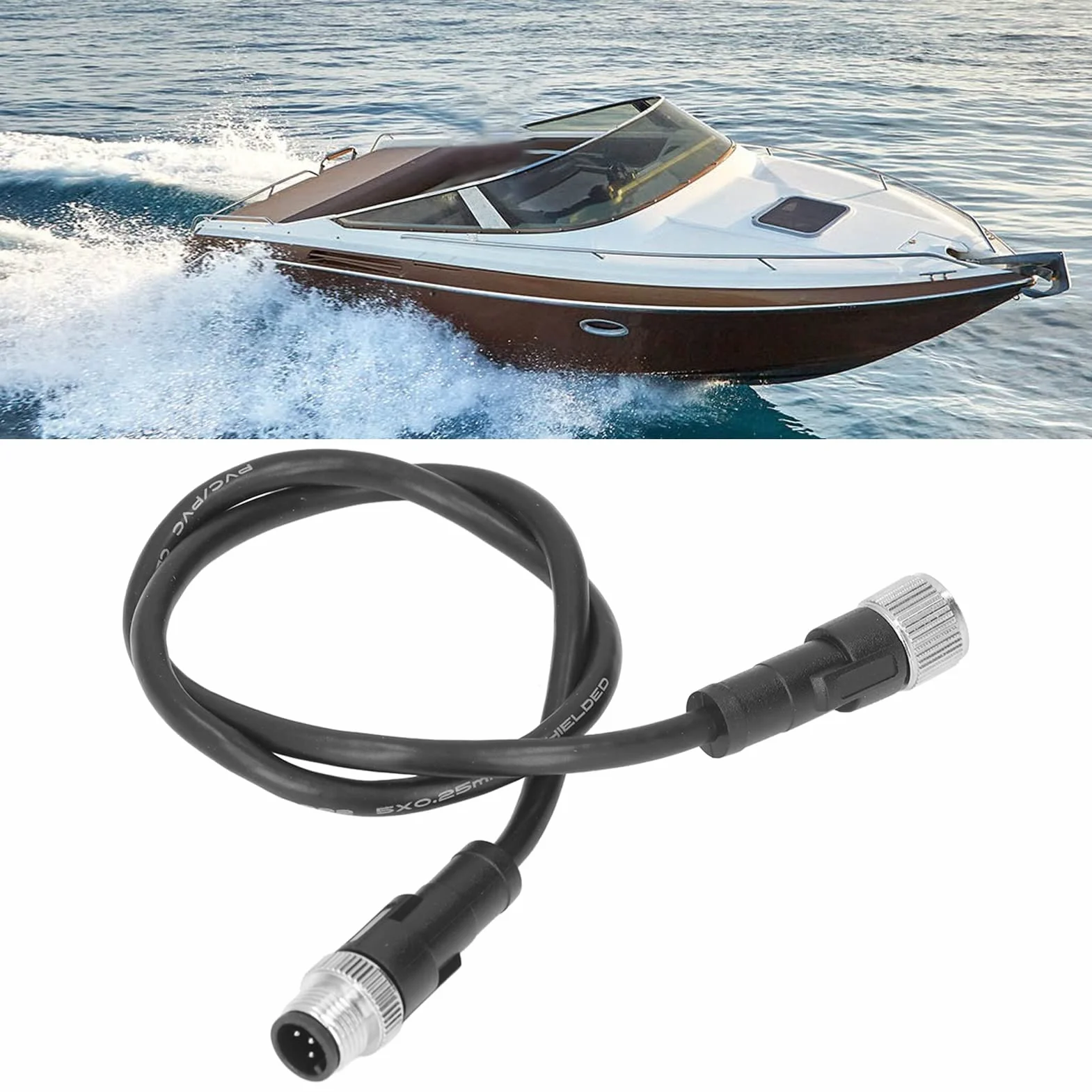Kabel Opadowy Szkieletu łodzi, Czarny Kabel ABS do NMEA 2000 Zamiennik dla Lowrance Simrad BG Navico Networks(0,5 metra)