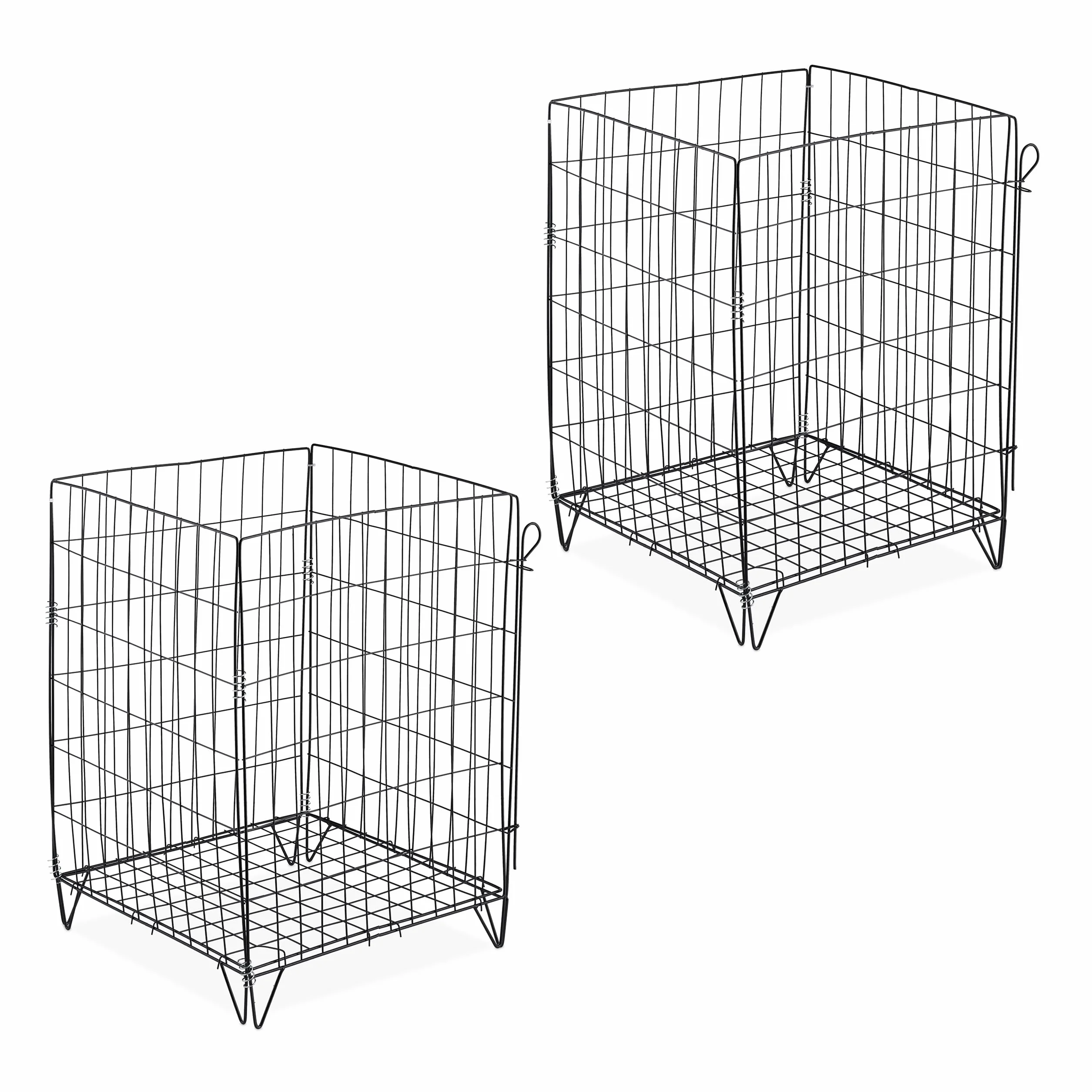 Relaxdays Kompostownik metalowy, kratka podłogowa i nóżki, (wys. x szer. x gł.): 68 x 46 x 46 cm, na odpady ogrodowe, kratka kompostowa, stal, czarny