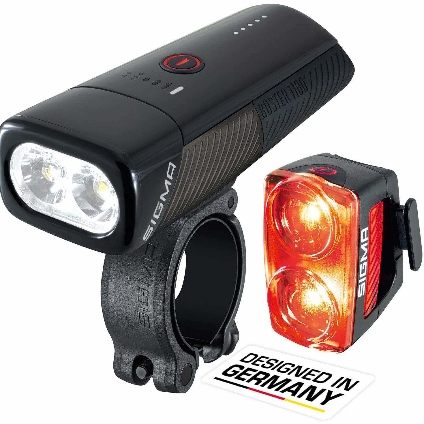 SIGMA Buster 1100/RL150 zestaw oświetleniowy 1100 lumenów przednie 150 lumenów tylne światło hamowania