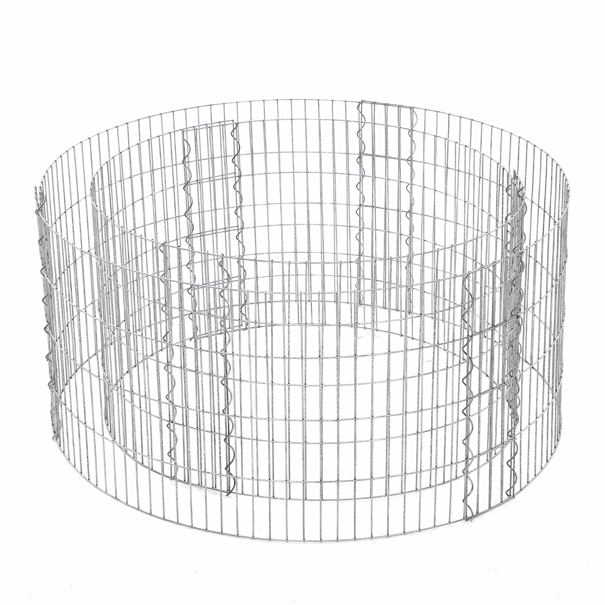 SONGMICS gabion, okrągły, kosz gabionowy, kosz kamienny wykonany z metalu, siatka o małych oczkach 2,5 x 10 cm, ogrodzenie z drutu ze stali ocynkowanej, nierdzewne, 90 x 40 cm (Ø x W), srebrny GGB479