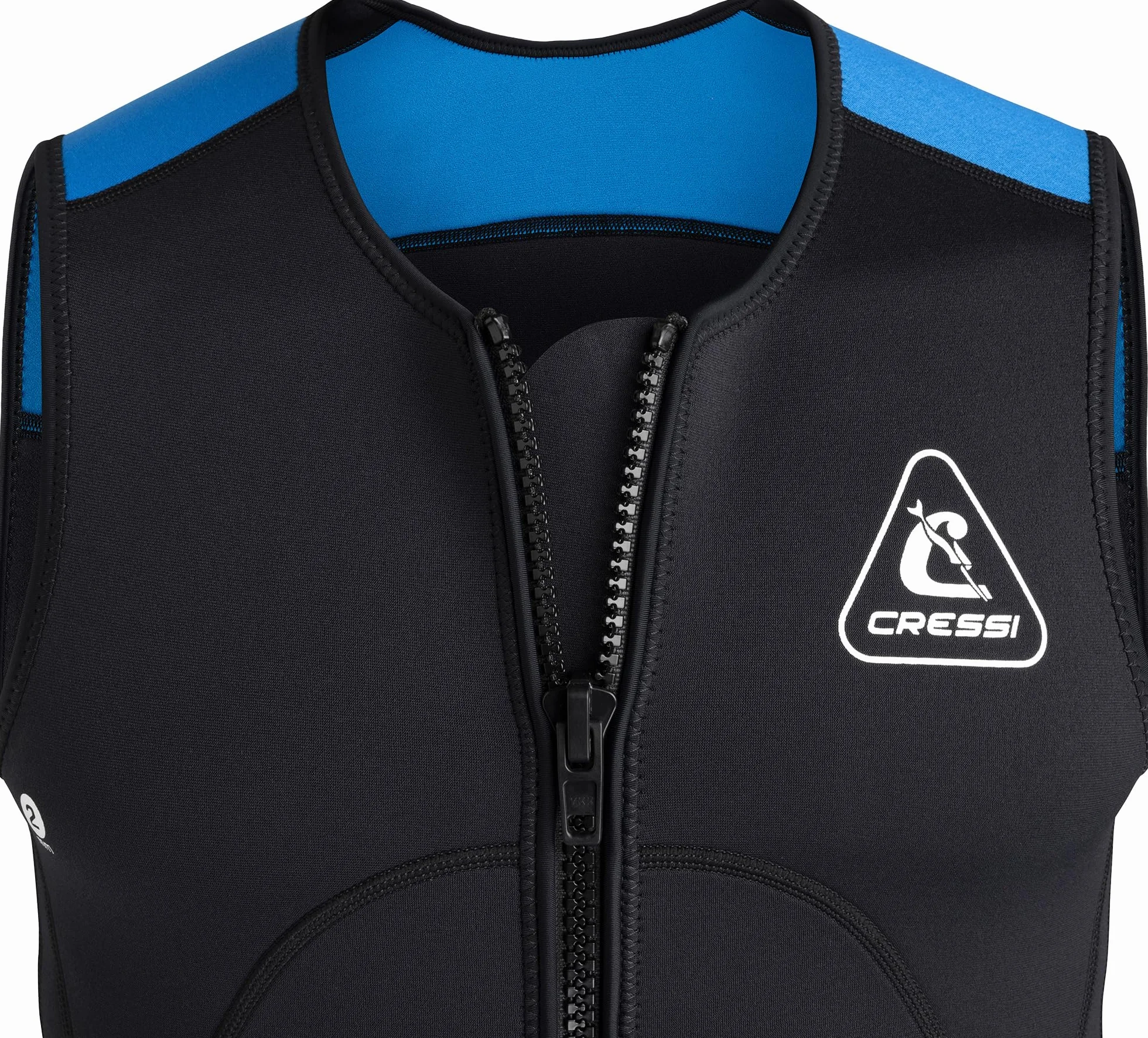 CRESSI Guardian Neoprenowa kamizelka z zamkiem błyskawicznym 2 mm 3XL/7 czarna niebieska